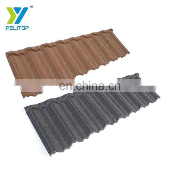 Modern Style Coffee Black Nosen Type Stone Coated Steel Roof Tile 0.3mm 0.35mm 0.4mm 0.5mm Metal Roofing Sheet photo-3