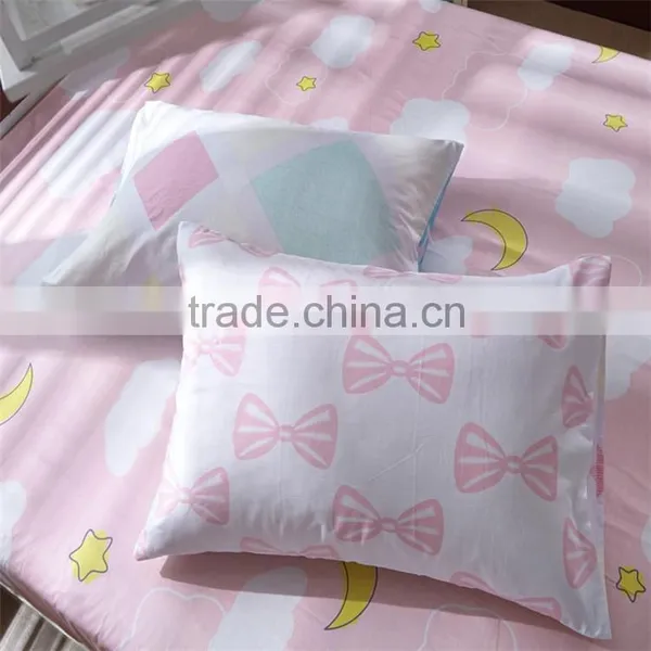 Cute Girls Bedding Set Pink Bow Printed Kids Comforter Cover Sets Eco-friendly Children Quilt Cover Set photo-4