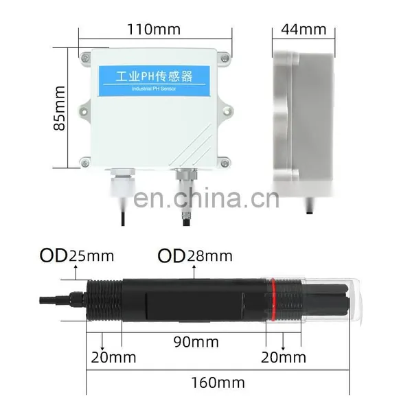 Liquid PH Monitor Sensor 0-14 4~20mA 0-5v 0-10v RS485 Water pH Testing Sensor photo-3