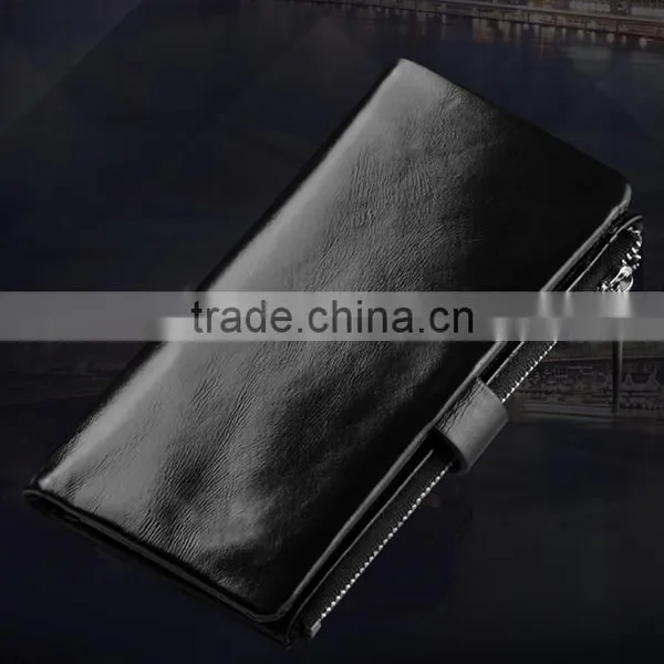 Top Oil Wax Cowhide Leather Car Key Case Key Holder for Men Multi-functional Wallet With Wristlet photo-2