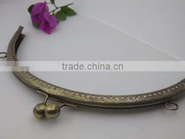 Housweety Metal Purse Bag Frame Kiss Clasp Lock Bronze Tone 25*10.5 photo-2