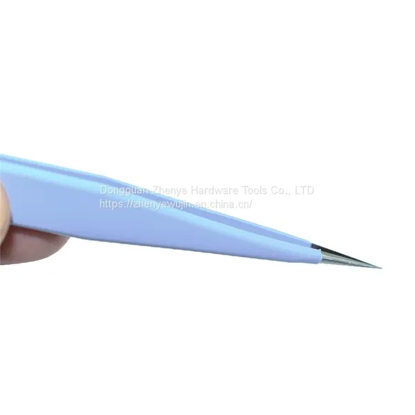 Hand Account Tool Tweezers Macaron Purple High-precision Stainless Steel Elbow Straight Head Small Clamp Tool Straight Head photo-3