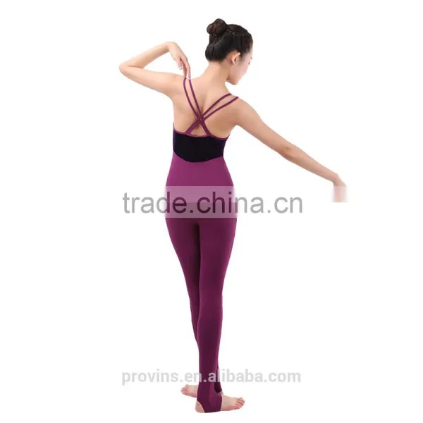 Velvet Double Straps Ballet Camisole Leotards With Pants, Ballet Costumes Unitards photo-2