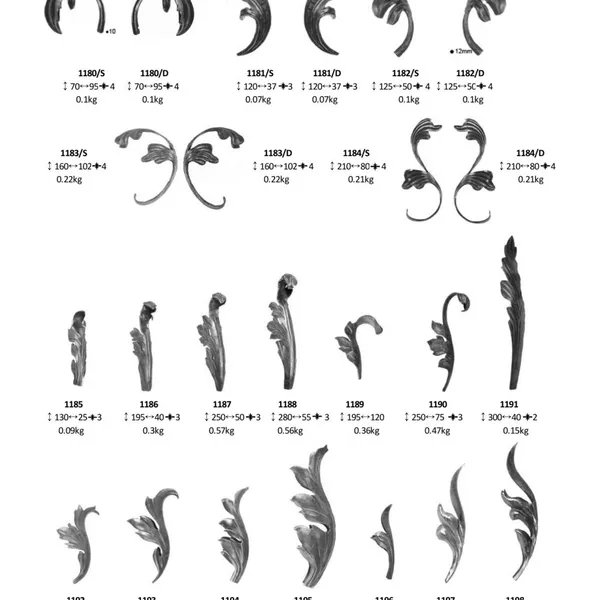 Wrought Iron Components Forged Elements Wrought Iron Brass Leaf for Gate Railing Handrail Balustrade photo-2