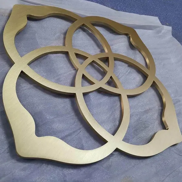 Gold Finish 3D LED Backlit Channel Letter Brushed Stainless Steel Letters photo-5
