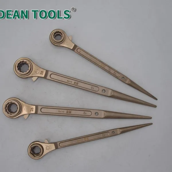 Aluminum Bronze Non-Sparking Ratchet Wrench Size 10 mm Square Drive Anti-Corrosion,Non Sparking Double Side Ratchet Wrench photo-3
