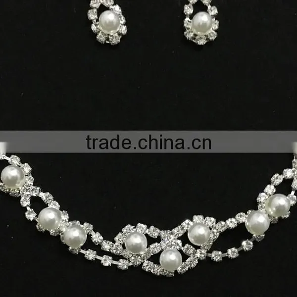 2016 Newest Design Elegant Wedding Dress Silver Bridal Jewelry Set photo-2