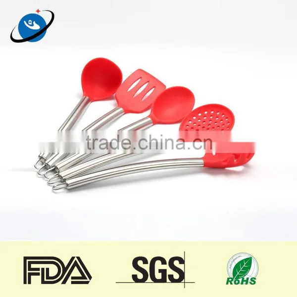 Silicone Turner and Spoon Kitchen Set With Stainless Steel Handle