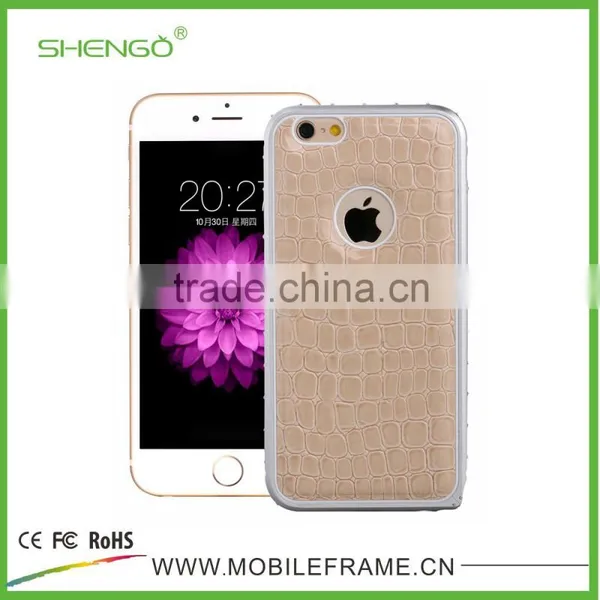 Metal Bumper With Leather Cover Phone Case for IPhone6/6P photo-2