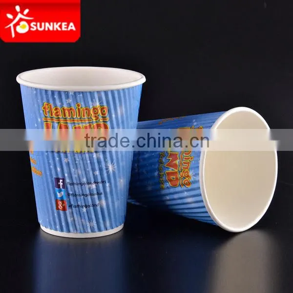 SUNKEA Popular Disposable Ripple Paper Cup,Wholesale Wave Ripple Wall Paper Cup photo-6