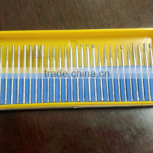 YIYAN High Quality Assorted Diamond Coated Burr Point Bit Set Rotary Tool Carving and Engraving Kit photo-4