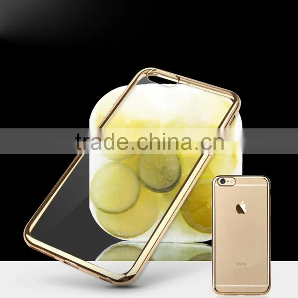 Luxury Clear Crystal Chrome Side Soft TPU Case Cover For Apple IPhone 6s Plus photo-2