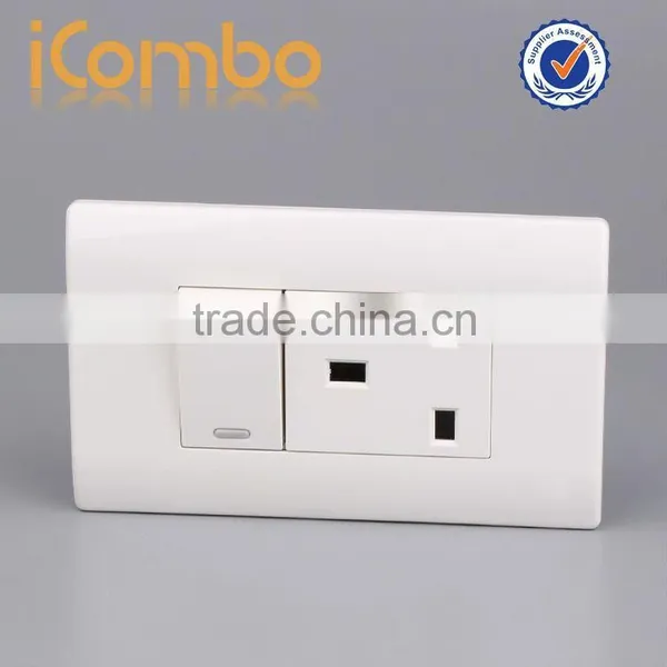 Power Electrical Wall Plug Lan Wall 3 Hole Socket Surge Protector Light Switch Plate Wall Covers Brown photo-2
