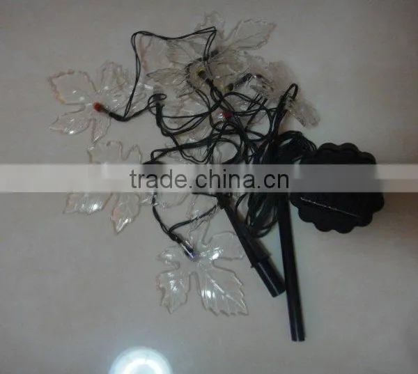Colorful Solar Strip Light Qualitied Solar Panel+10 Maple Leaf Led +4.5M Lenght Cable Using for Christmas,festival Decoration photo-5