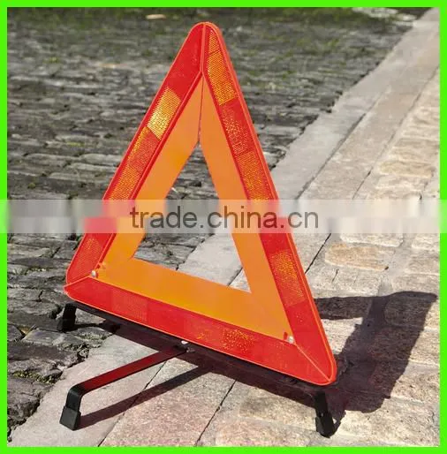 folding red plastic warning triangle