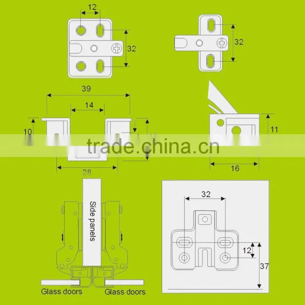 Half-overlay Soft-closing Cabinet Aluminum Frame Door Hinges With Clip-on(HH2112) photo-2