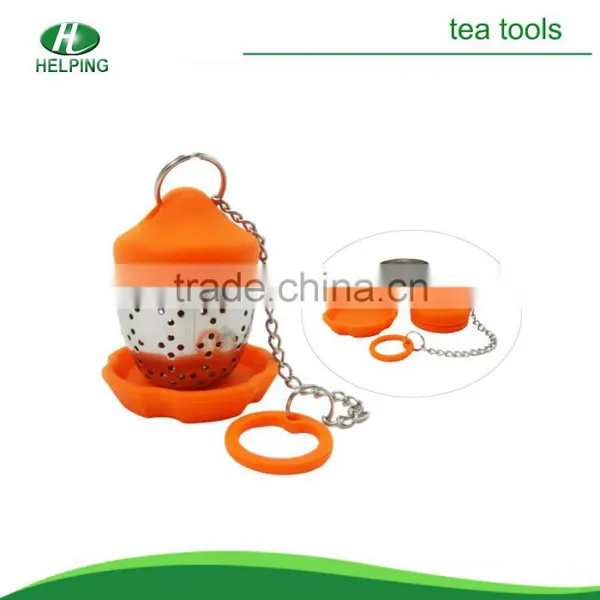 Hot Sale Silicone Tea Strainer With Stainless Steel With Chain.