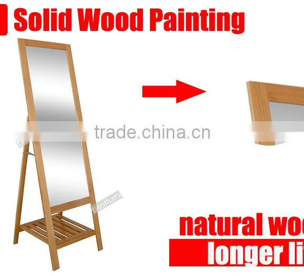 Free Standing Floor Length Mirrors Solid Wood Frame photo-2