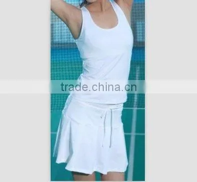 Polyester White Women Tennis suit