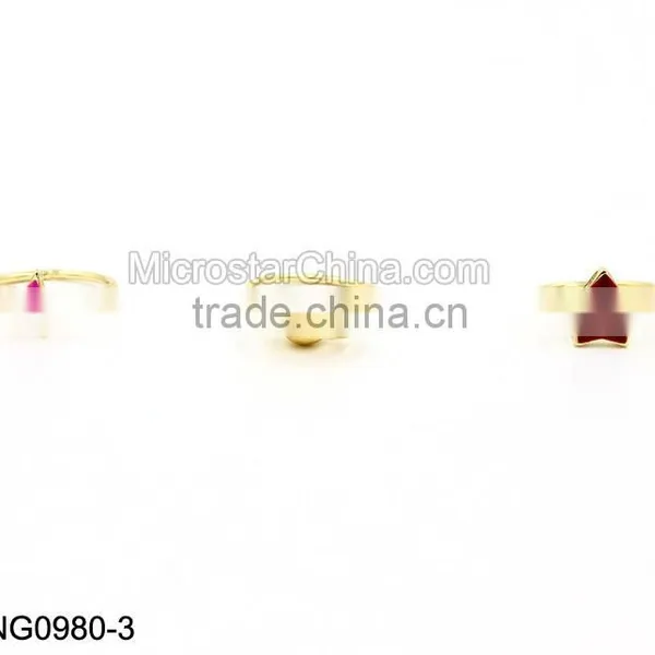 Magazine Style Gold Heart Ring With Crystal photo-4