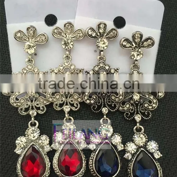 RetroStyle Drop Jewelry Earrings Hypoallergenic Red or Blue Earrings photo-3
