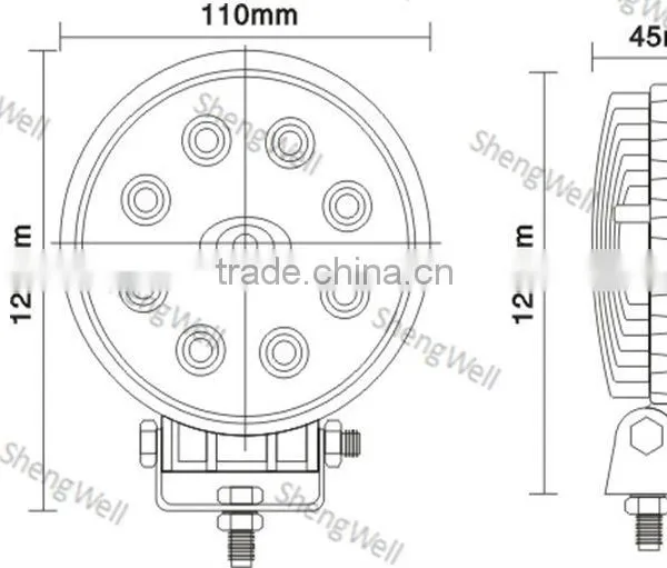 24w Led Work Light 9--32V IP67 Led Work Light Flood/Spot Beam Car Led Working Light Auto Led Work Light 24w