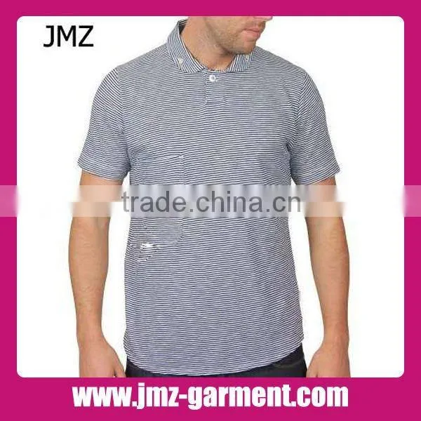 Mens Yarn Dyed Stripe Polo Shirt