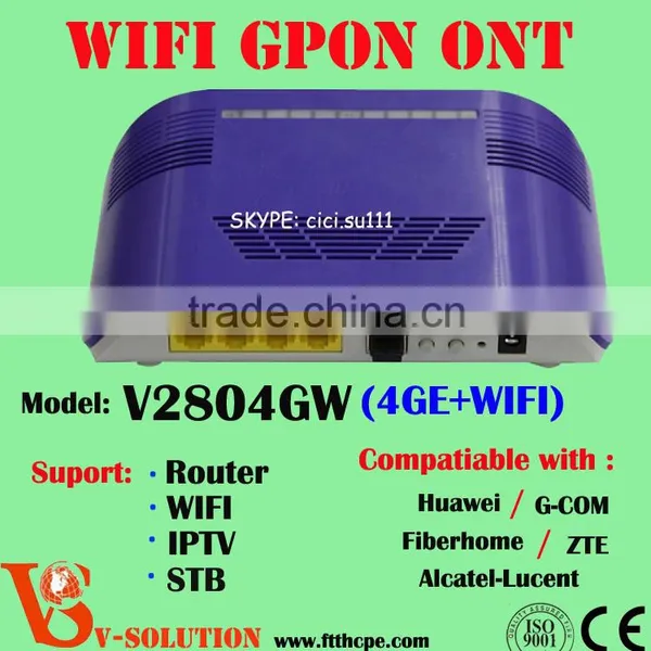 CE Certificated 4GE+WiFi GPON ONT Fiber Optic Wireless WiFi Router FTTH Modem Compatible With Huawei/ZTE/Fiberhome OLT photo-4