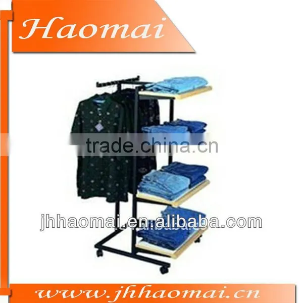 Double Sided Rolling Clothing Display/clothes Display Shelves