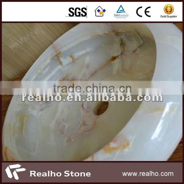 White Natural Stone Sink Bathroom Furnitures With Competitive Price photo-3