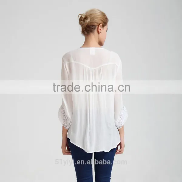 Women Crochet Front Opened Buttoned Shirt photo-3