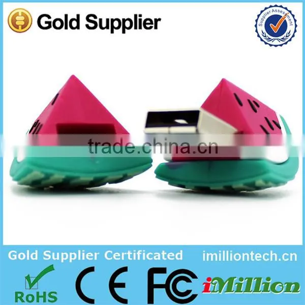 Watermelon Shape Novelty Cheap Wholesale 2.0 Usb Flash Drive/customized PVC Usb, Food USB , photo-2