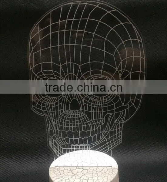 USB Skull Colorful Night Light / 3D LED Lamp Light / 3d Led Skull Lamp photo-5