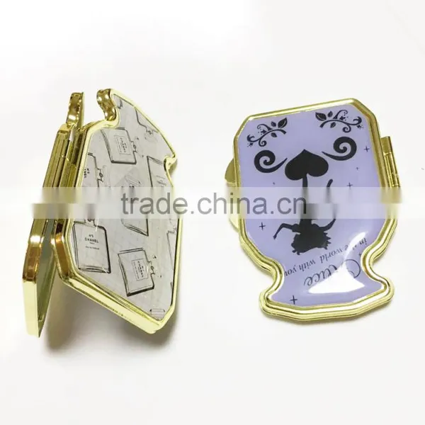 Steel Gold Simple Compact Mirror Small Pocket Mirror photo-5