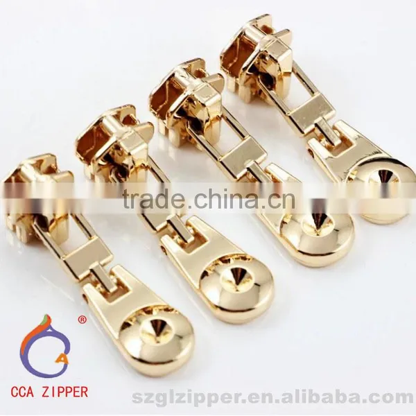 Latest Design OEM Metal Gold Zip Zipper Sliders