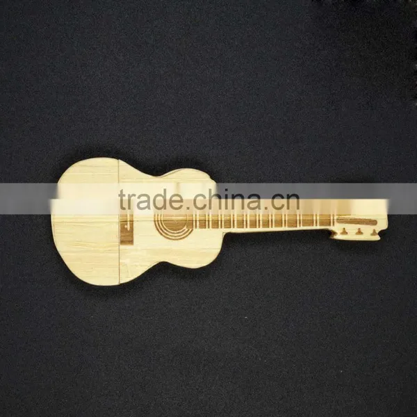 Bamboo Wooden Guitar Usb Flash Drive Guitar Shaped Usb photo-3