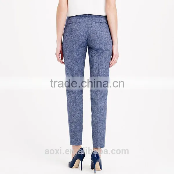 Oem Clothes Factory Pleated Sky Dyed Formal Style Custom Ladies Office Trousers photo-4