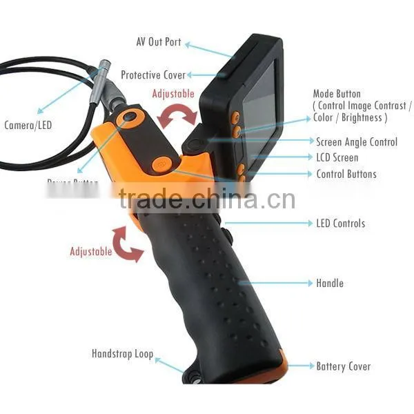 3.5" Video Inspection Waterproof Camera Endoscope/ Borescope Snake Scope Rotate 1 Meter Cable + 9.5 mm Diameter With LED photo-3