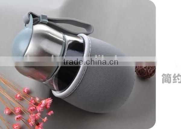 Wholesale Creative Big Belly Penguins Cup Glass Cup Diving Silicone Strap Penguin Tea Glass photo-3