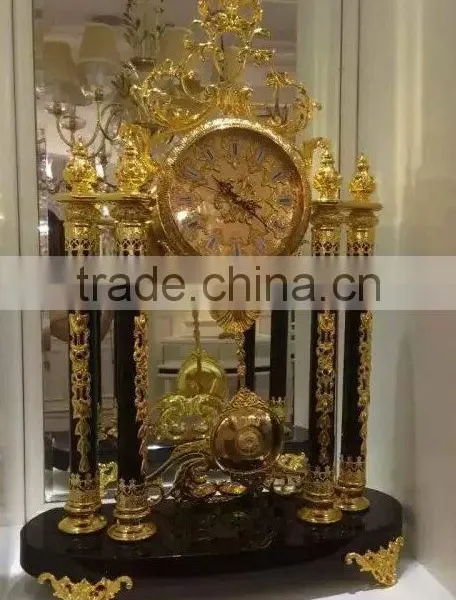 Elegant Gold Gilt Crystal and Brass Mantel Clock,/Shelf Clock, Decorative Clock Table Clock/Desk Clock photo-3