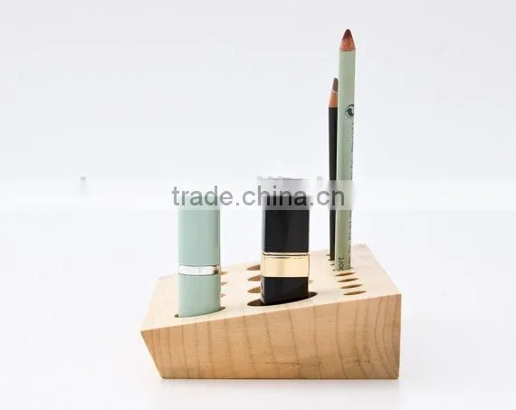 Handcraft Wooden Lipstick Holder Lipstick Organizer Makeup Storage photo-2