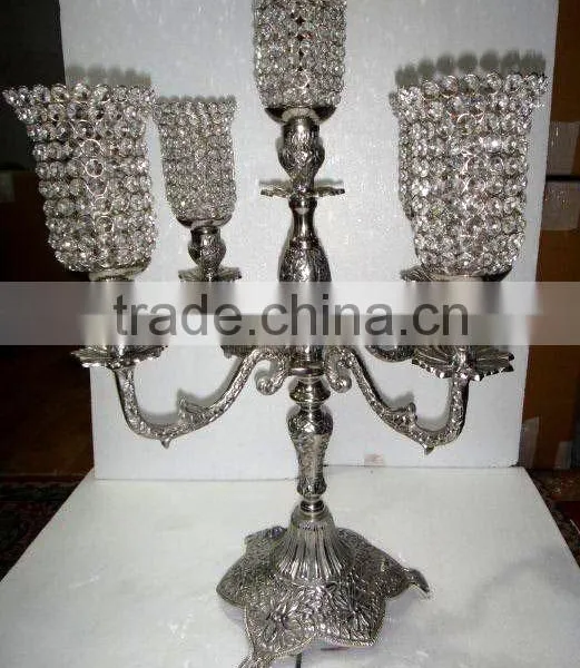 New Embose Antique Candelabra/silver Antique Candelabra For Wedding Decoration, Candle Holder Centerpiece photo-3