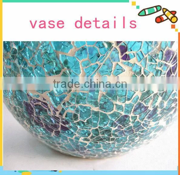 Gorgeous Design Antique Stained Jewelry Blue Flower Murano Glass Decorations photo-5