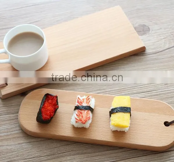 Wholesale Price Unfinished Solid Beech Sushi Serving Tray photo-2