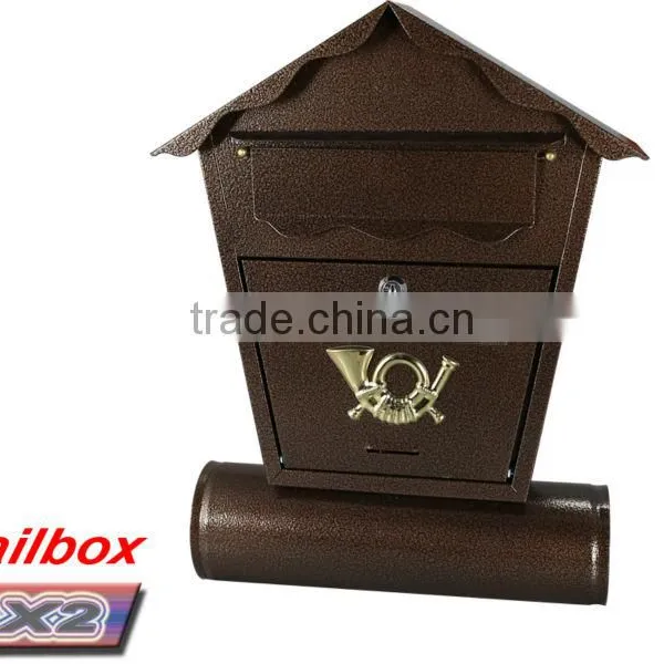 FQ-101 Cheap European Style Metal Mailbox With Newspaper Storage Holder photo-2
