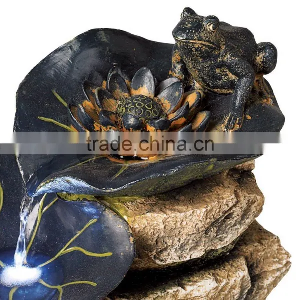 Frog and Four Lily Pad LED Lighted Outdoor Fountain photo-5