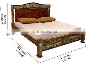 New Traditional Carved Wooden Queen Size Bed photo-2