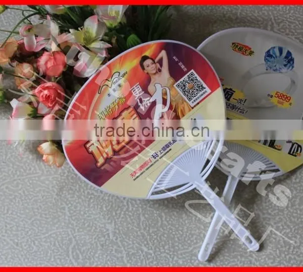 Round Customized Plastic Paper Hand Fan photo-4