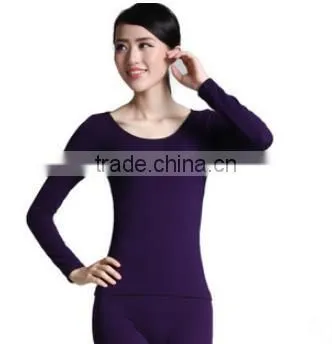 Custom Hot Sale 2014 Women's Seamless Thermal Underwear Thin Body Suit O-neck Winter Warm Tight Long Johns Top+pant Shapewear se photo-2