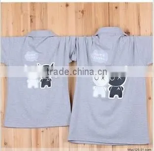 White/gray Color Short Sleeve O-neck Cotton Couple Bulk Wholesale Unisex T-shirts photo-5